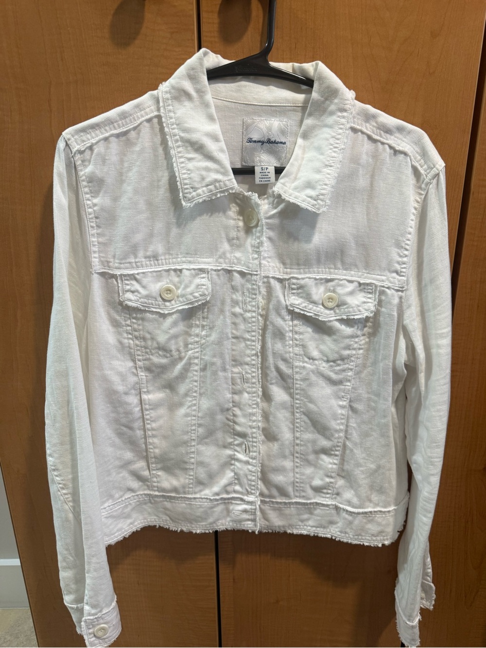 Tommy Bahama White Cropped Denim Jacket